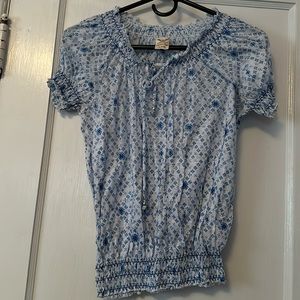 Blue and white shirt